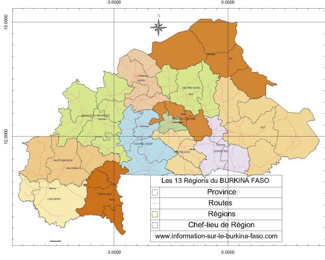 Les 13 Régions du BURKINA FASO